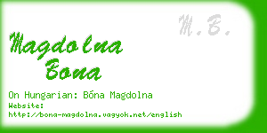 magdolna bona business card